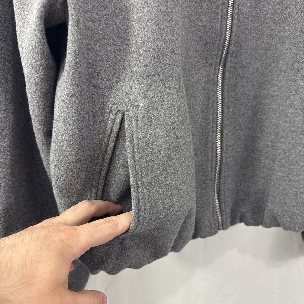 LOFT Grey Bubble Bomber Jacket Zip Minimalist Womens Sz M Artsy Avant Garde - Picture 7 of 10